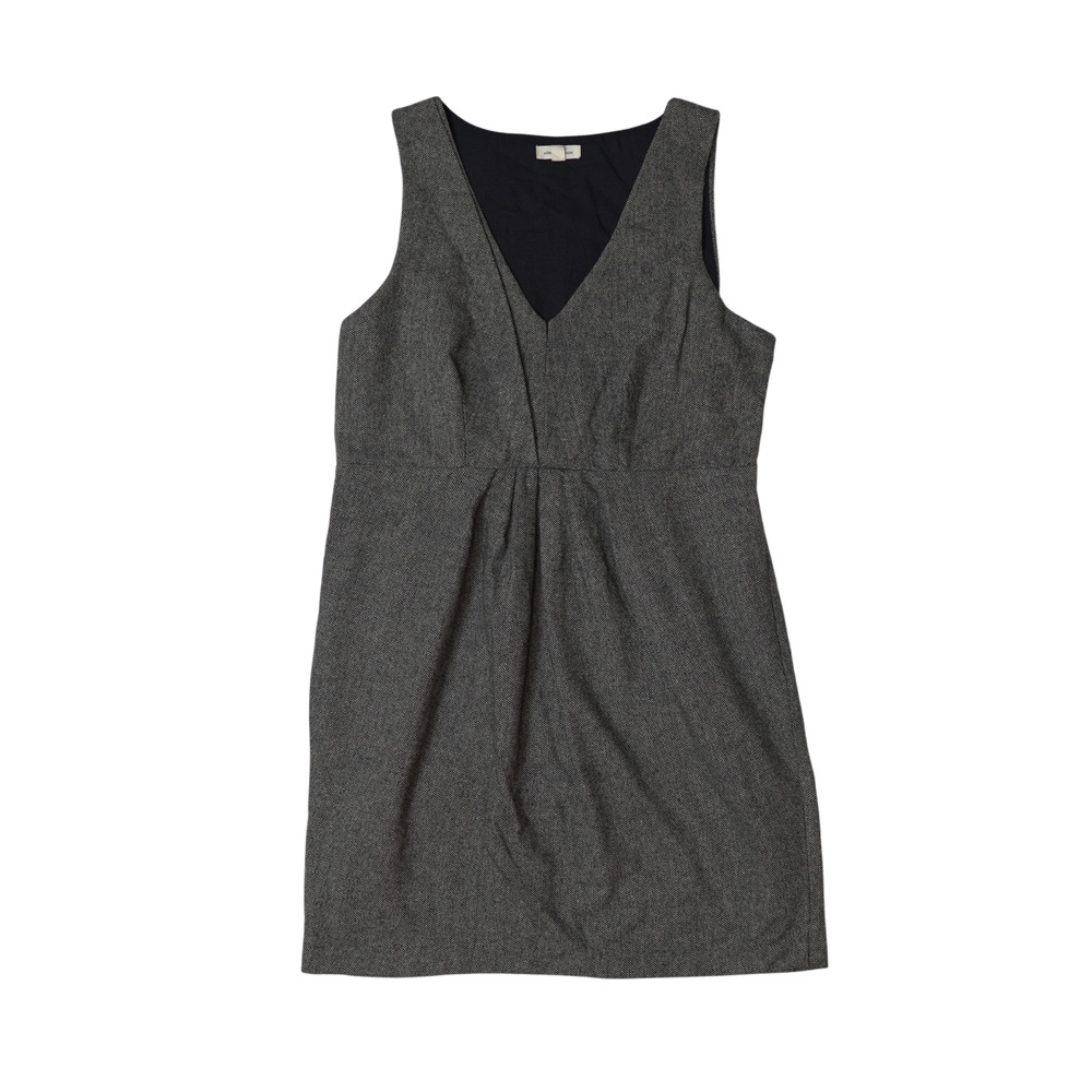 Silence + Noise Gray Herringbone Sheath Dress Wool Blend Size 12 - Picture 2 of 12